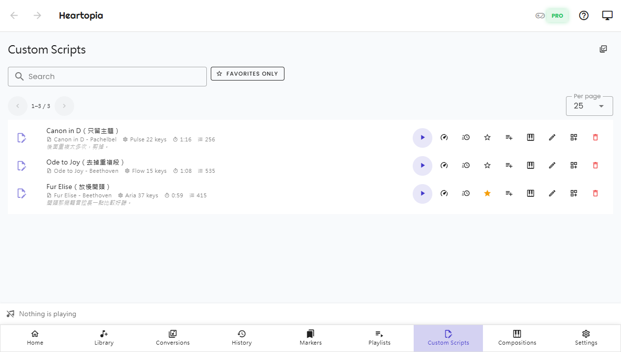 Custom scripts page screenshot